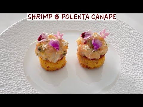 Видео: Салат с креветками и хрустящим канапе из поленты (Amuse Bouche) — изысканный рецепт ужина