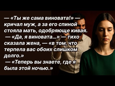 Видео: «Ты же сама виновата!» — крикнул муж. — А потом узнал, где провела ночь его жена.