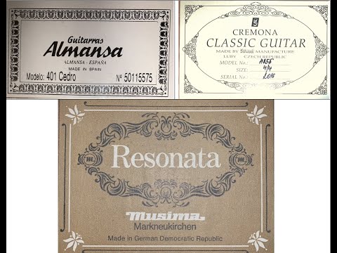 Видео: Обзор Гитар Musima Resonata Almansa 401 и Cremona 4855