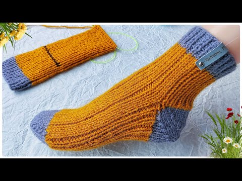 Видео: ШИКАРНЫЕ И ПРОСТЫЕ  НОСКИ СПИЦАМИ с "забытой пяткой". Подробный МК.