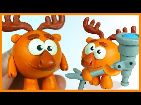 Видео: Лепим Смешарика Лосяша из пластилина. Plasticine.