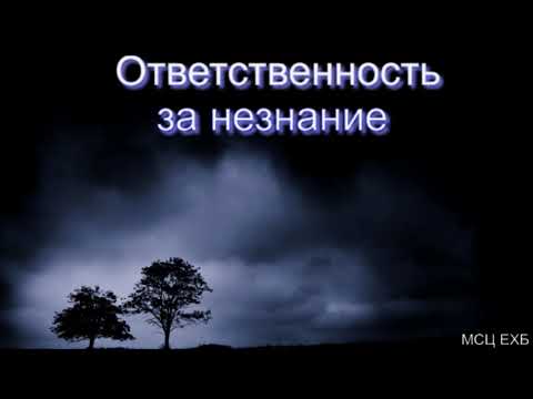 Видео: "Ответственность за незнание" А. А. Копылов. МСЦ ЕХБ.