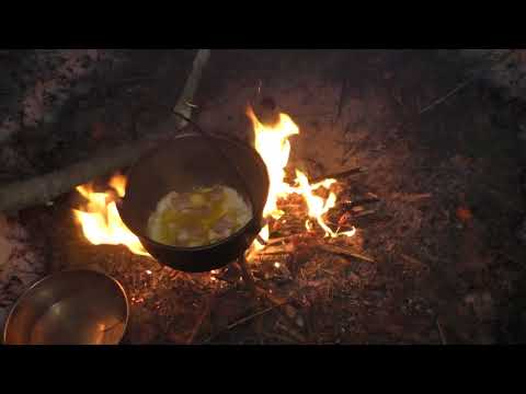 Видео: Зимнее укрытие на скорую руку и ночевка в нем