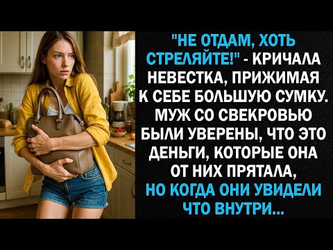 Видео: "Не отдам, хоть стреляйте!" — кричала невестка, прижимая к себе большую сумку. Муж с тёщей…