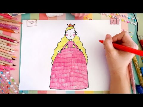 Видео: 0+ Как рисовать принцессу  | Как нарисовать девочку | Няня Уля