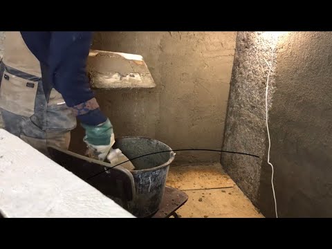 Видео: Идеальный арболит. Штукатурка известковым раствором с опилками.