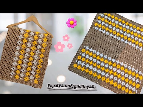 Видео: Изготовление детского пледа крючком с ромашками