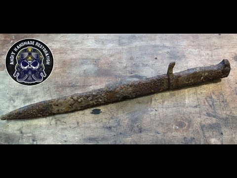 Видео: German WWI rare ersatz bayonet & scabbard eb 55 - Restoration movie | Редкий эрзац штык