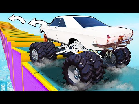 Видео: КАК ДАЛЕКО СМОЖЕТ ВОЛГА МОНСТР ТРАК ЗАБРАТЬСЯ ПО СТУПЕНЬКАМ ЛЕСТНИЦЫ? ЭКСПЕРИМЕНТЫ ГТА 5!