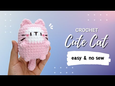 Видео: (Субтитры) - Вязаный крючком милый кот амигуруми - БЕЗ ШИТЬЯ И ЛЕГКО