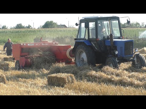 Видео: Тюкование соломы. на частном участке. Мтз -82./ SIPMA Z 224