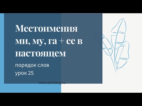 Видео: 25. Порядок слов в сербском .Частица se в настоящем  + местоимения