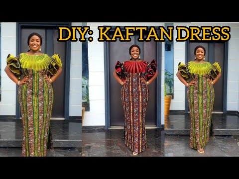 Видео: Как раскроить и сшить длинное платье-кафтан с оборками, кокеткой и карманами (подробное видео)