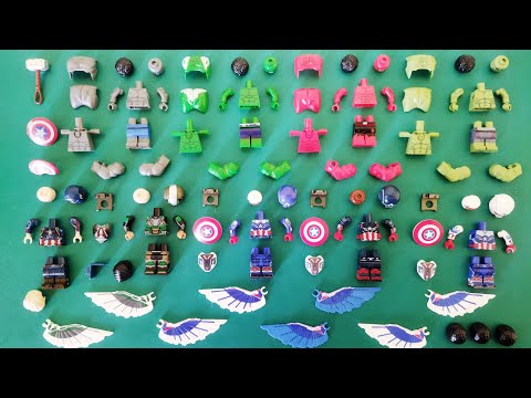 Видео: Минифигурка LEGO Marvel Капитан Америка против Халка | Красный Халк, Сокол, Серый Халк | неофициа...