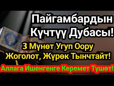 Видео: Керемет Келет! Бул Дубаны Угуп Көзүнө Жаш Алгандар Көп | Айыгуу Үчүн Пайгамбардын 3 Мүнөттүк Дубасы!