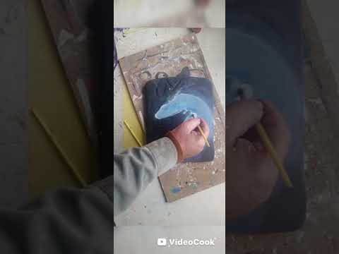 Видео: @2Д вовк на фоні блакитного місяця#2D Wolf on a blue moon background#2-етап