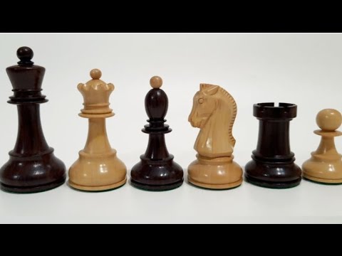 Видео: Дубровник ФИШЕР. 1950 Reproduced Dubrovnik Bobby Fischer Chessmen Version chess pieces - 3.75" King
