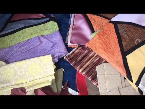 Видео: Разбила витражи! Продолжаю собирать DIY Из мебельной ткани шьем лоскутные блоки для покрывала