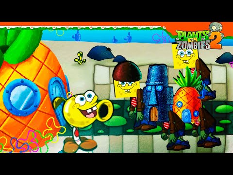 Видео: 😈 НОВАЯ ЛОКАЦИЯ! СПАНЧБОБ! НОВЫЕ ЗОМБИ! ГУБКА БОБ! 🧽 Plants vs Zombies 2 (Растения против зомби 2)