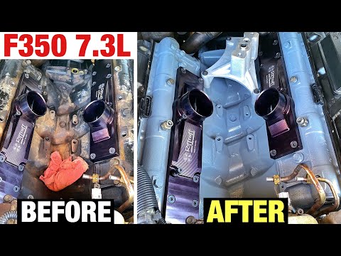 Видео: Ford Powerstroke F350 7.3 2001 года — ЧИСТКА И ПОКРАСКА ДВИГАТЕЛЯ Детали RiffRaff теперь выглядят...