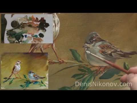 Видео: Написание птиц. Воробей