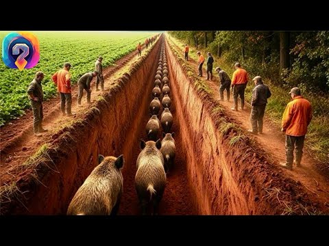 Видео: КАК фермеры обманывают тысячи кабанов с помочью хитрых ловушек! Уникальные кадры с охоты !