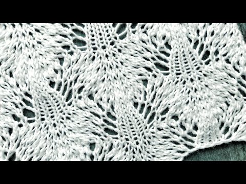 Видео: Эффектный ажурный узор спицами для вязания джемпера,  палантина 🔥 Как цветок Астильбы