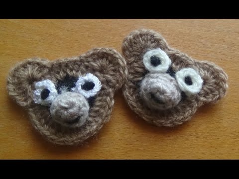 Видео: Аппликации крючком - Мишка