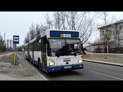 Видео: Автобус, маршрут №11 MAN A61 SG312 б.154 (08.03.2024) Псков