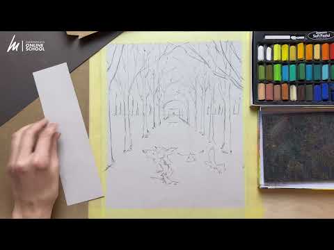 Видео: Часть 1/ Зимний пейзаж в пастельной технике