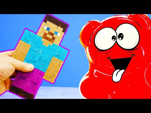 Видео: ШОКОЛАДНЫЙ СТИВ ИЗ МАЙНКРАФТА И ЖЕЛЕЙНЫЙ МЕДВЕДЬ ВАЛЕРА