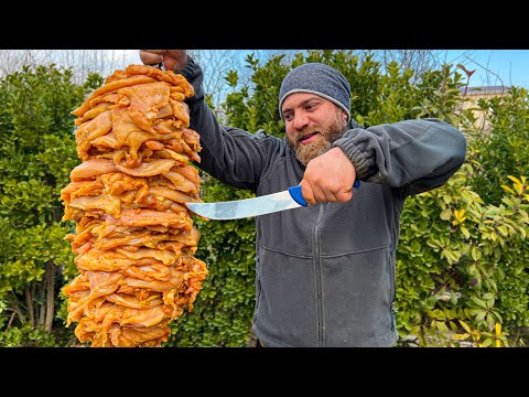 Видео: Невероятно Вкусный Куриный Донер Приготовленный на Костре