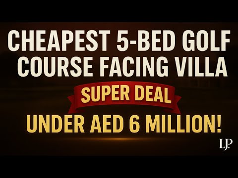 Видео: Самые дешевые апартаменты с 5 спальнями на поле для гольфа в Дубае!