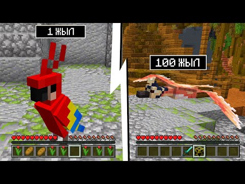 Видео: МЕН 24 САҒАТТА 100 ЖЫЛ ПОПУГАЙ БОЛЫП ВЫЖЫВАТ ТЕТТІМ! қазақша майнкрафт қазақша денрон