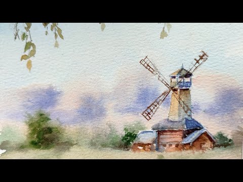 Видео: Мастер-класс #96 Пейзаж акварелью.