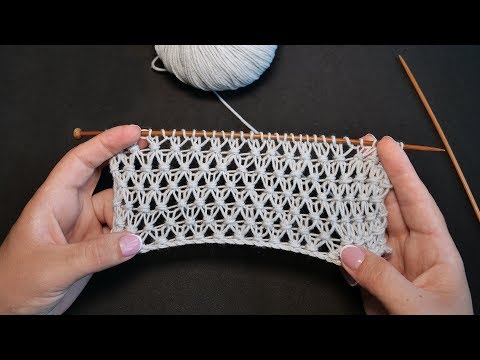 Видео: Узор «Сетка с узелками» спицами | «Grid of knots» knitting patterns