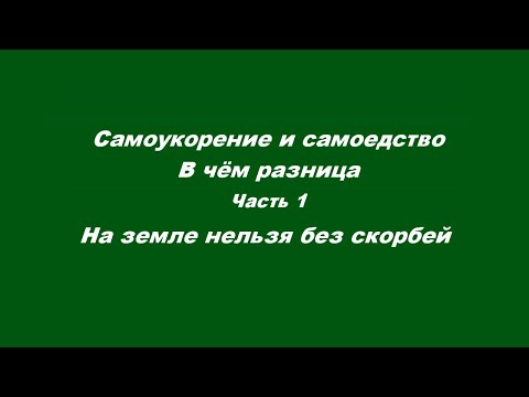Видео: Самоукорение и самоедство. В чём разница? Часть 1 На земле нельзя без скорбей