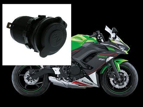 Видео: Установка прикуривателя на Kawasaki Ninja 650 2021. Installing DC power outlet DC 12V DC lighter 12V