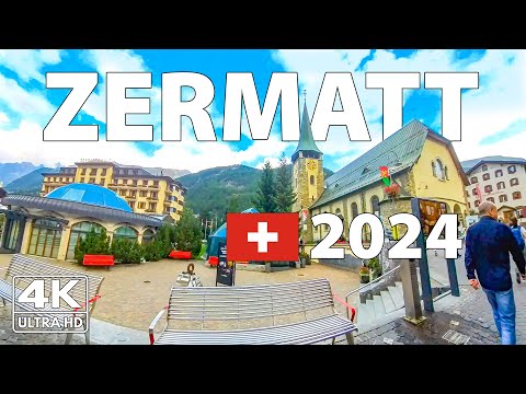 Видео: Церматт Швейцария Прогулка Walking Tour ⛅️ 4K с Субтитрами