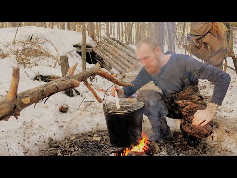 Видео: ВАРЮ ЖИВИЦУ в ЛЕСНОЙ ЗЕМЛЯНКЕ.