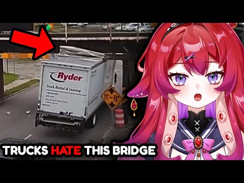 Видео: Грузовики НЕНАВИДЯТ этот 11-футовый мост! | Vtuber React