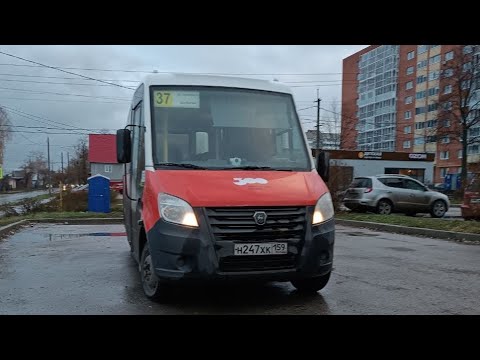 Видео: пермь ~ Маршрут 37 ~ М/р Висим - Ул. ушинского ~ ГАЗ-A68R52 City ~ ИП Целоусов А.А ~ без информатора