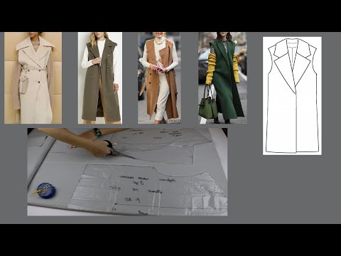 Видео: Решила порадовать себя, сшила стильное пальто без рукавов на тёплую осень.