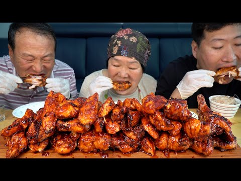 Видео: 🍗 Цыпленок, запеченный на углях - шоу еды Мукбанг.