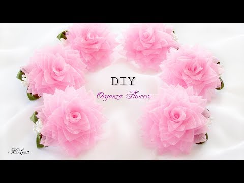 Видео: ЦВЕТЫ ИЗ ОРГАНЗЫ, МК / DIY ORGANZA FLOWERS