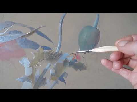 Видео: Голландская живопись Цветочный натюрморт Часть 3 Рисунок Кисти Палитра Подмалевок акрилом