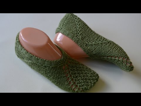 Видео: Тапочки следки спицами без швов