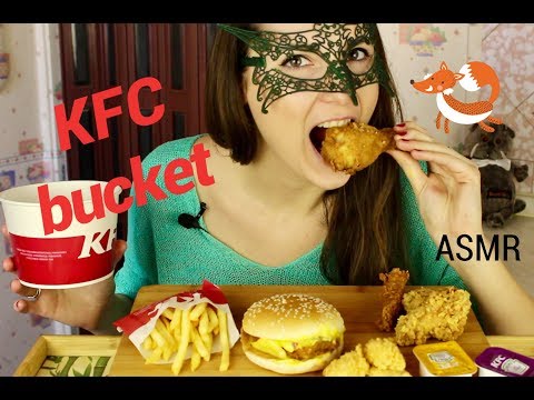 Видео: ASMR KFC Стар-баскет и чизбургер/ASMR Mukbang KFC Bucket meal & cheeseburger