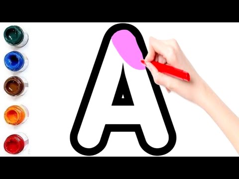 Видео: Давайте научимся рисовать и раскрашивать буквы алфавита от А до Я для детей младшего возраста / П...