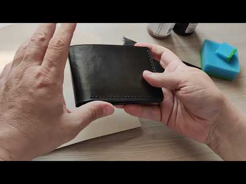 Видео: Покраска кожи растительного дубления. Кошелек из растишки.